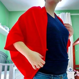 Red fashion poncho
